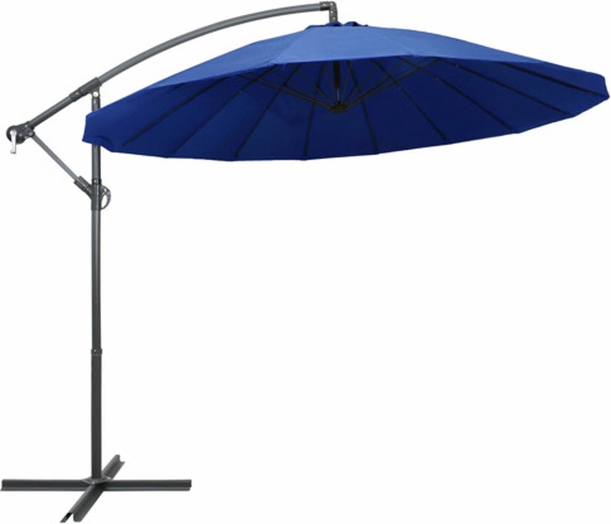 vidaXL - Zweefparasol - met - aluminium - paal - 3 - m - blauw (8719883745541)