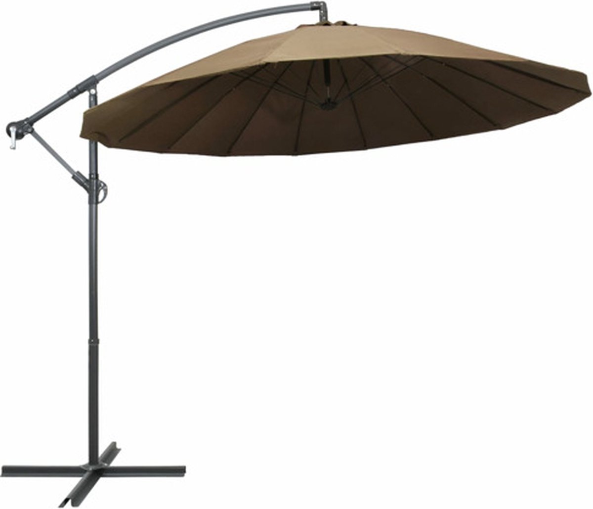 vidaXL - Zweefparasol - met - aluminium - paal - 3 - m - taupe (8719883745503)