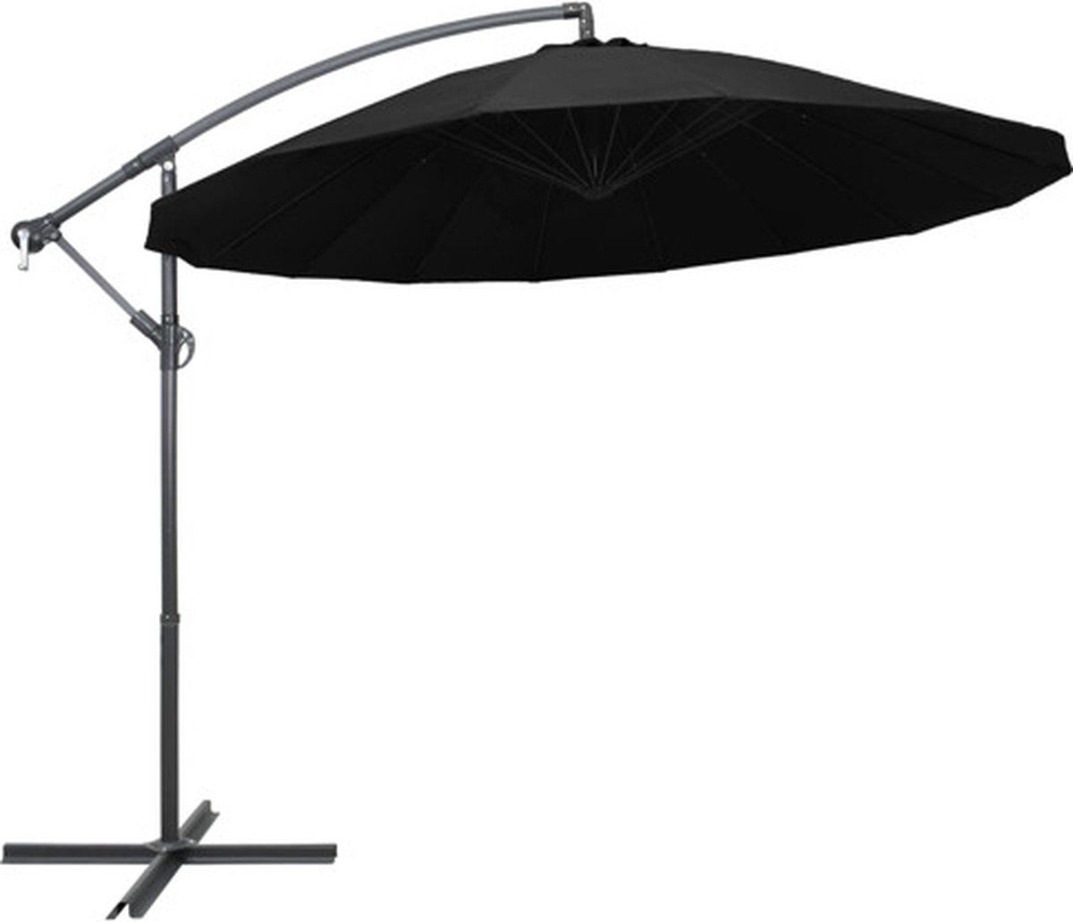 vidaXL - Zweefparasol - met - aluminium - paal - 3 - m - zwart (8719883745534)