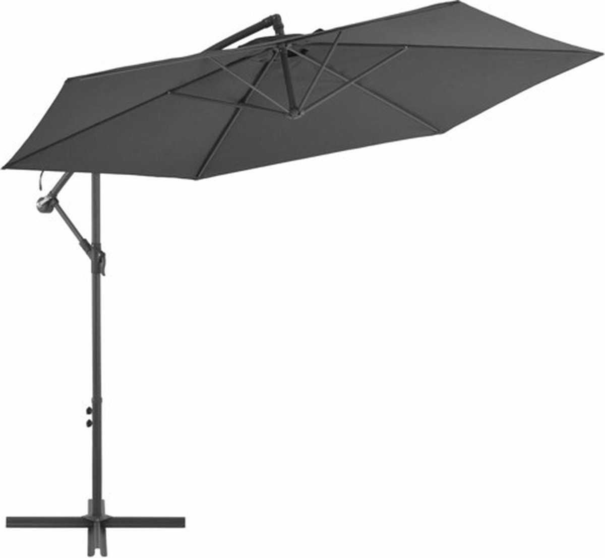 vidaXL - Zweefparasol - met - aluminium - paal - 300 - cm - antracietkleurig (8718475697480)