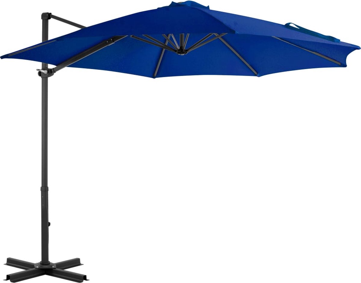 vidaXL - Zweefparasol - met - aluminium - paal - 300 - cm - azuurblauw (8719883758909)