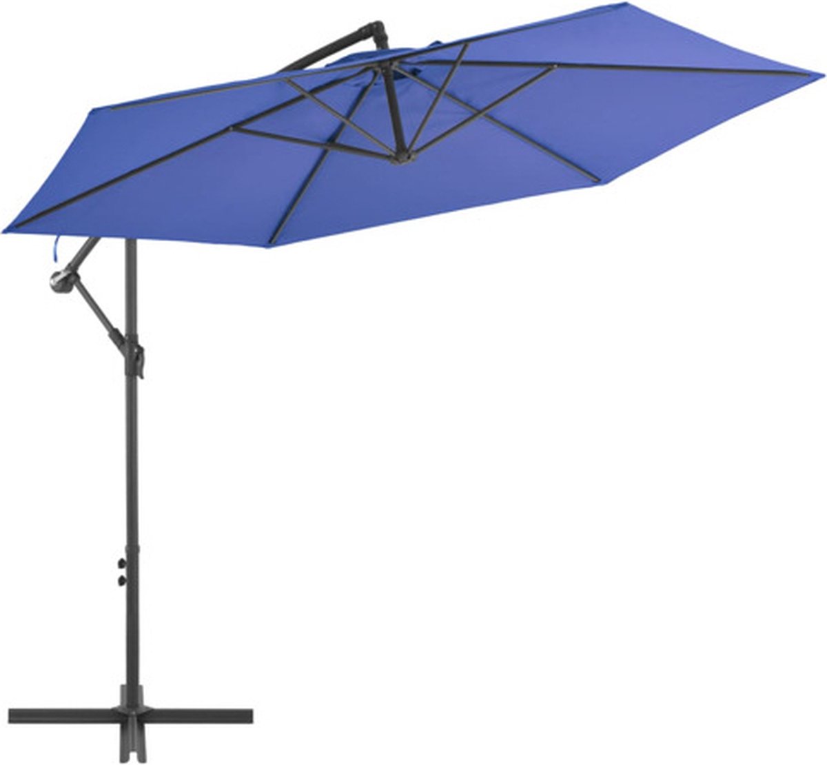 vidaXL - Zweefparasol - met - aluminium - paal - 300 - cm - blauw (8719883744605)