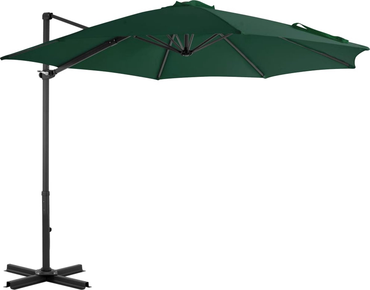 vidaXL - Zweefparasol - met - aluminium - paal - 300 - cm - groen (8718475701026)