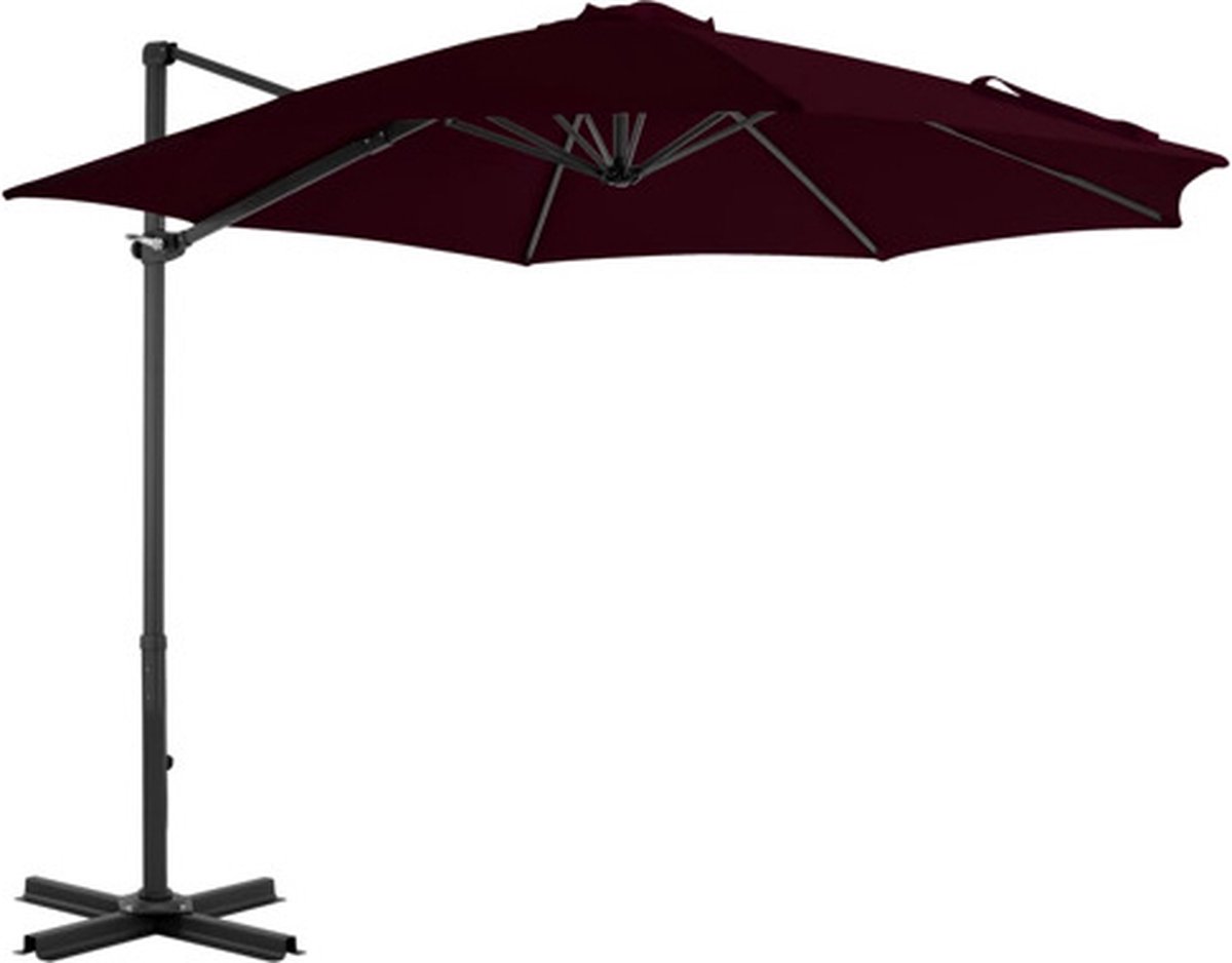 vidaXL - Zweefparasol - met - aluminium - paal - 300 - cm - rood (8720286181102)