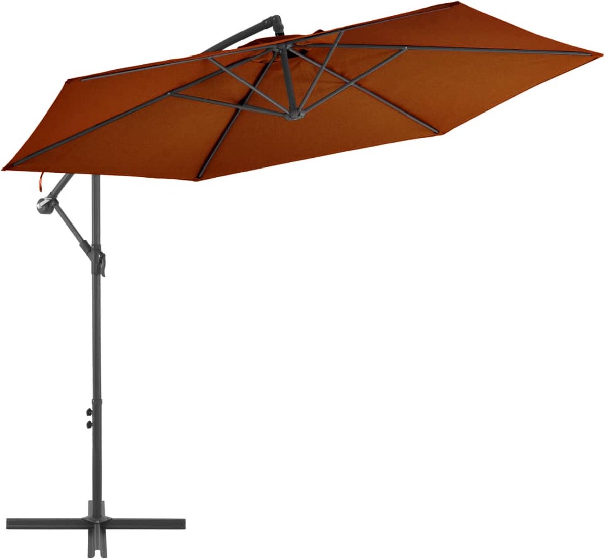 vidaXL - Zweefparasol - met - aluminium - paal - 300 - cm - terracottakleurig (8720286164372)