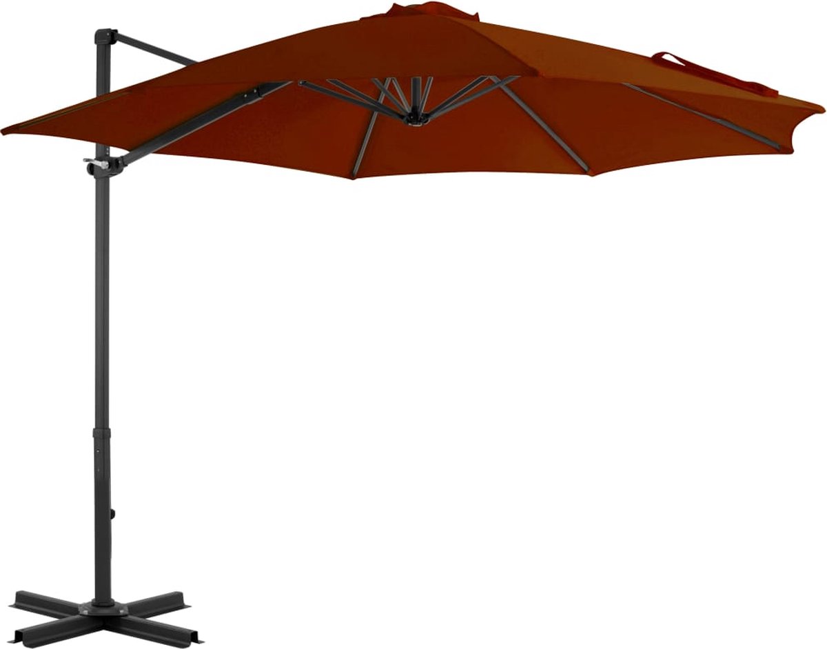 vidaXL - Zweefparasol - met - aluminium - paal - 300 - cm - terracottakleurig (8720286181119)