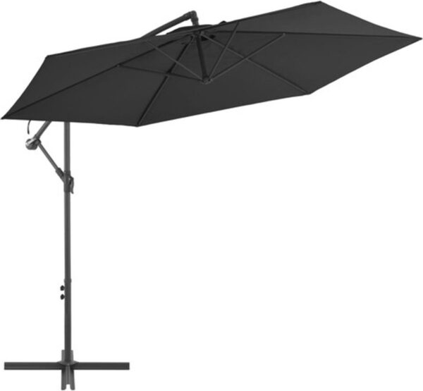 vidaXL - Zweefparasol - met - aluminium - paal - 300 - cm - zwart (8719883744599)