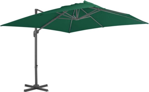 vidaXL - Zweefparasol - met - aluminium - paal - 300x300 - cm - groen (8718475701156)