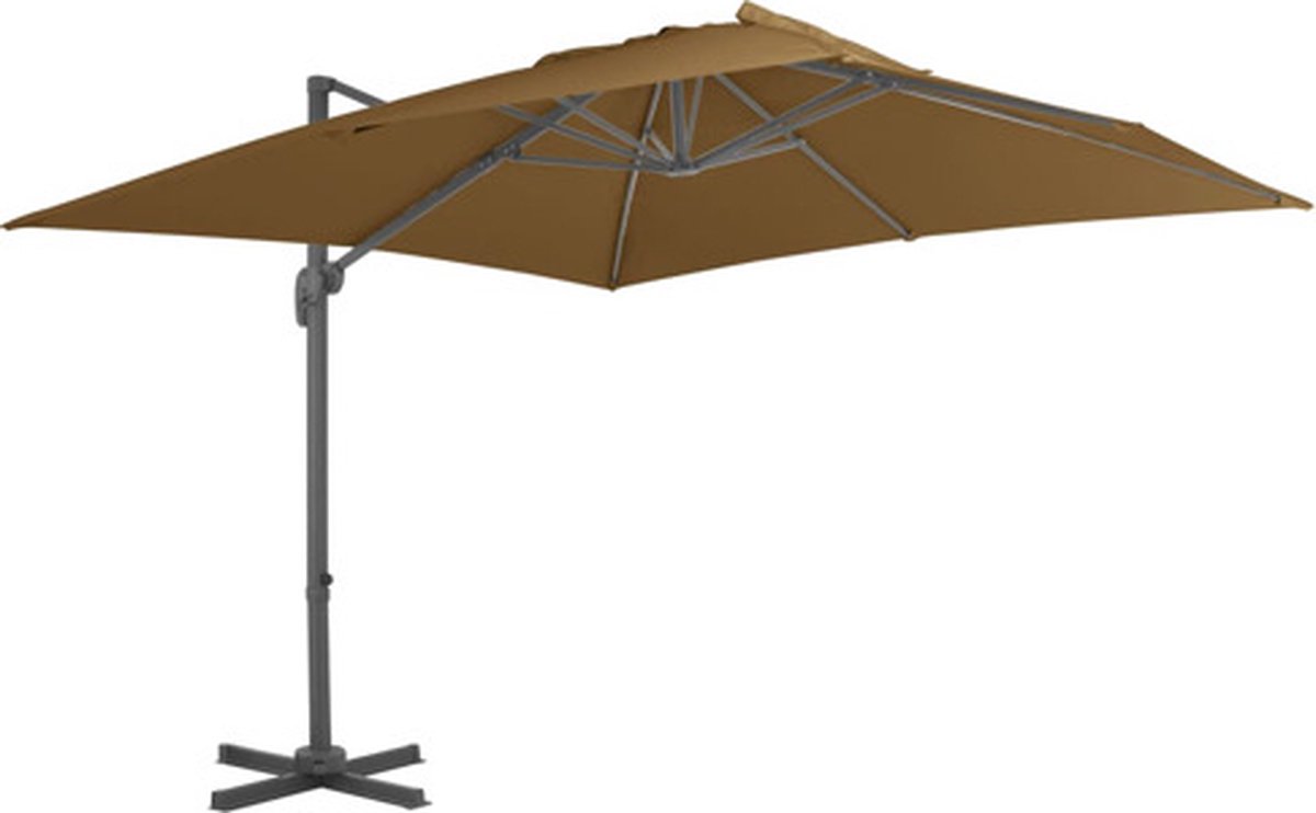 vidaXL - Zweefparasol - met - aluminium - paal - 300x300 - cm - taupe (8718475701194)