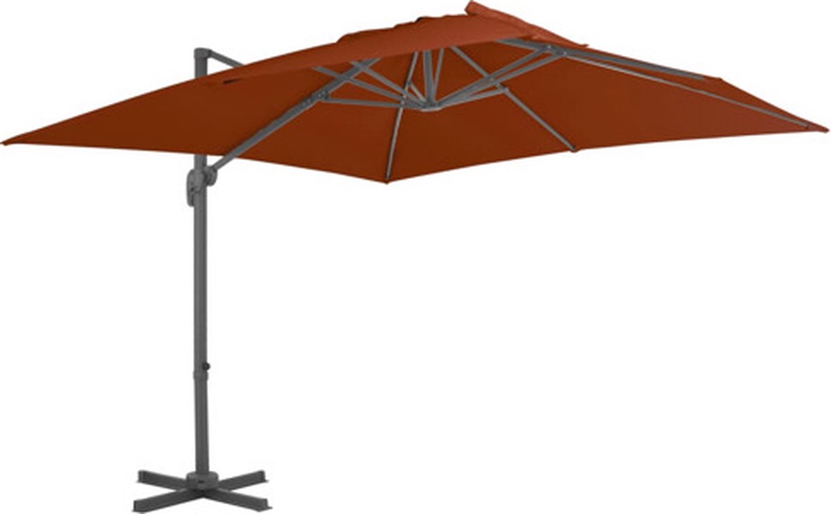 vidaXL - Zweefparasol - met - aluminium - paal - 300x300 - cm - terracottakleurig (8720286181201)