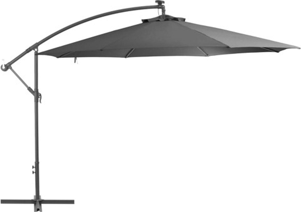 vidaXL - Zweefparasol - met - aluminium - paal - 350 - cm - antracietkleurig (8718475697442)