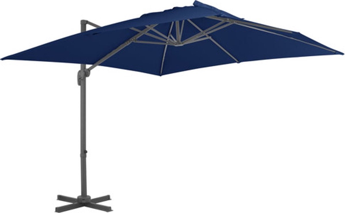 vidaXL - Zweefparasol - met - aluminium - paal - 3x3 - m - azuurblauw (8719883759036)