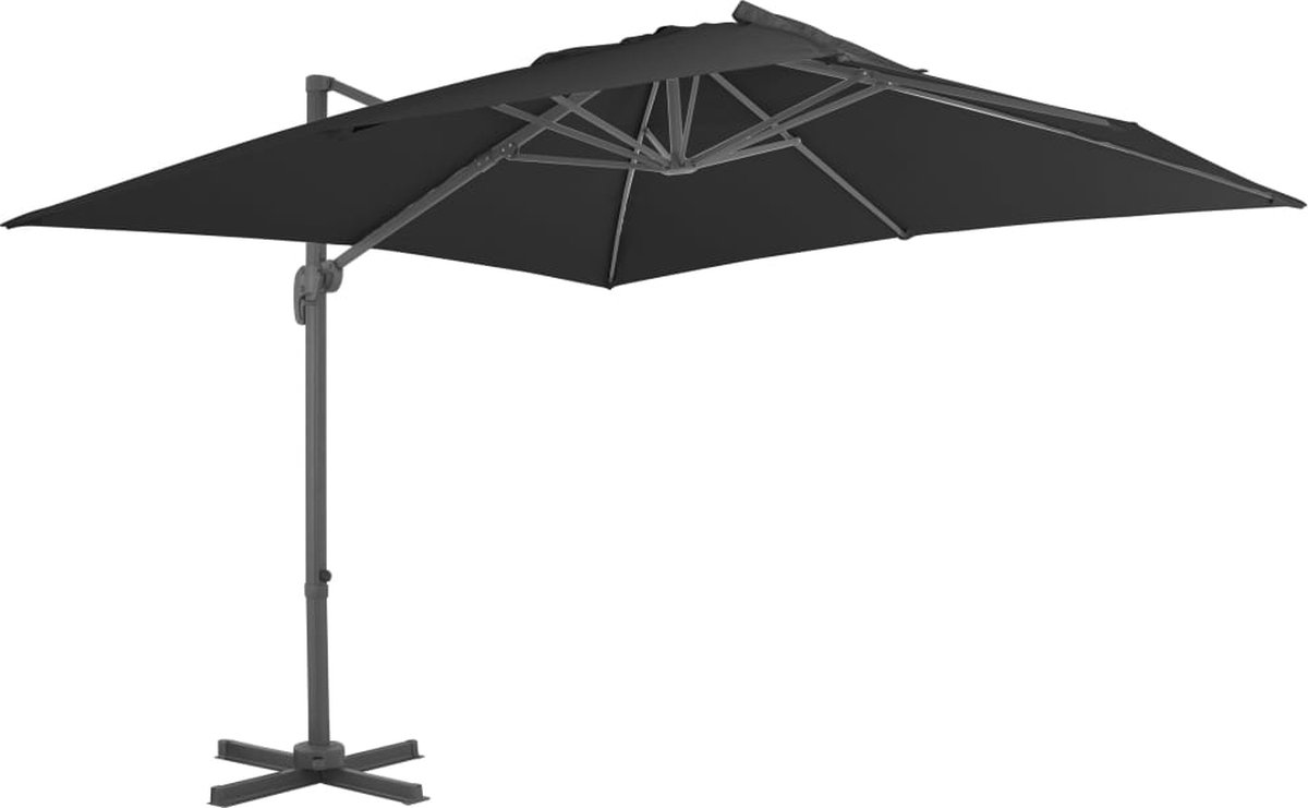 vidaXL - Zweefparasol - met - aluminium - paal - 3x3 - m - zwart (8719883759012)