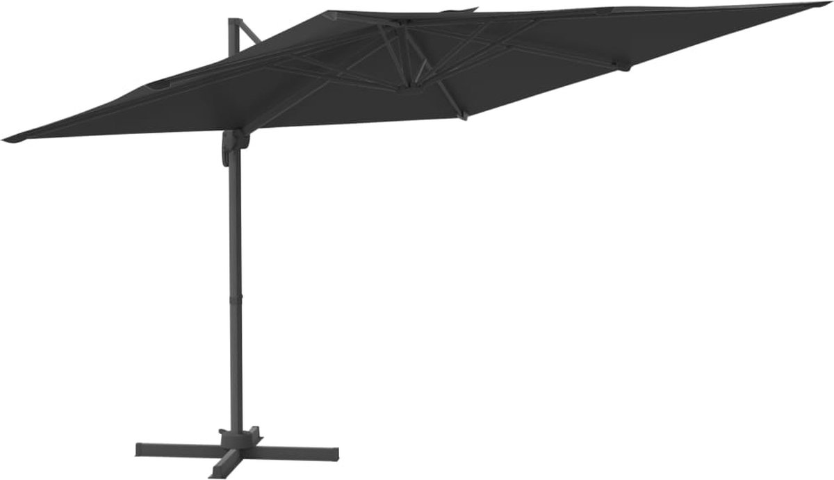 vidaXL - Zweefparasol - met - aluminium - paal - 400x300 - cm - zwart (8720845690342)