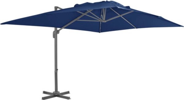 vidaXL - Zweefparasol - met - aluminium - paal - 4x3 - m - azuurblauw (8719883759043)