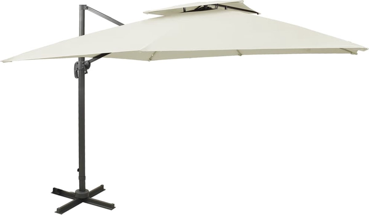 vidaXL-Zweefparasol-met-dubbel-dak-300x300-cm-zandkleurig (8720286181720)