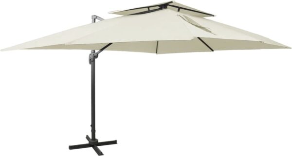 vidaXL-Zweefparasol-met-dubbel-dak-400x300-cm-zandkleurig (8720286181737)