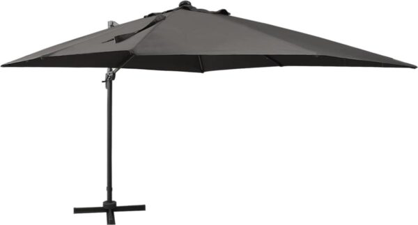 vidaXL - Zweefparasol - met - paal - en - LED-verlichting - 300 - cm - antracietkleur (8720286181508)