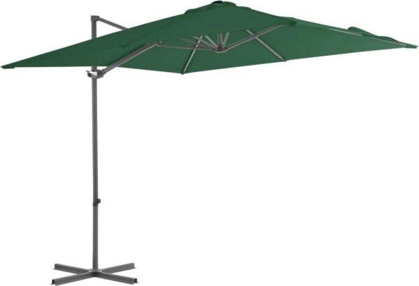 vidaXL - Zweefparasol - met - stalen - paal - 250x250 - cm - groen (8718475701064)