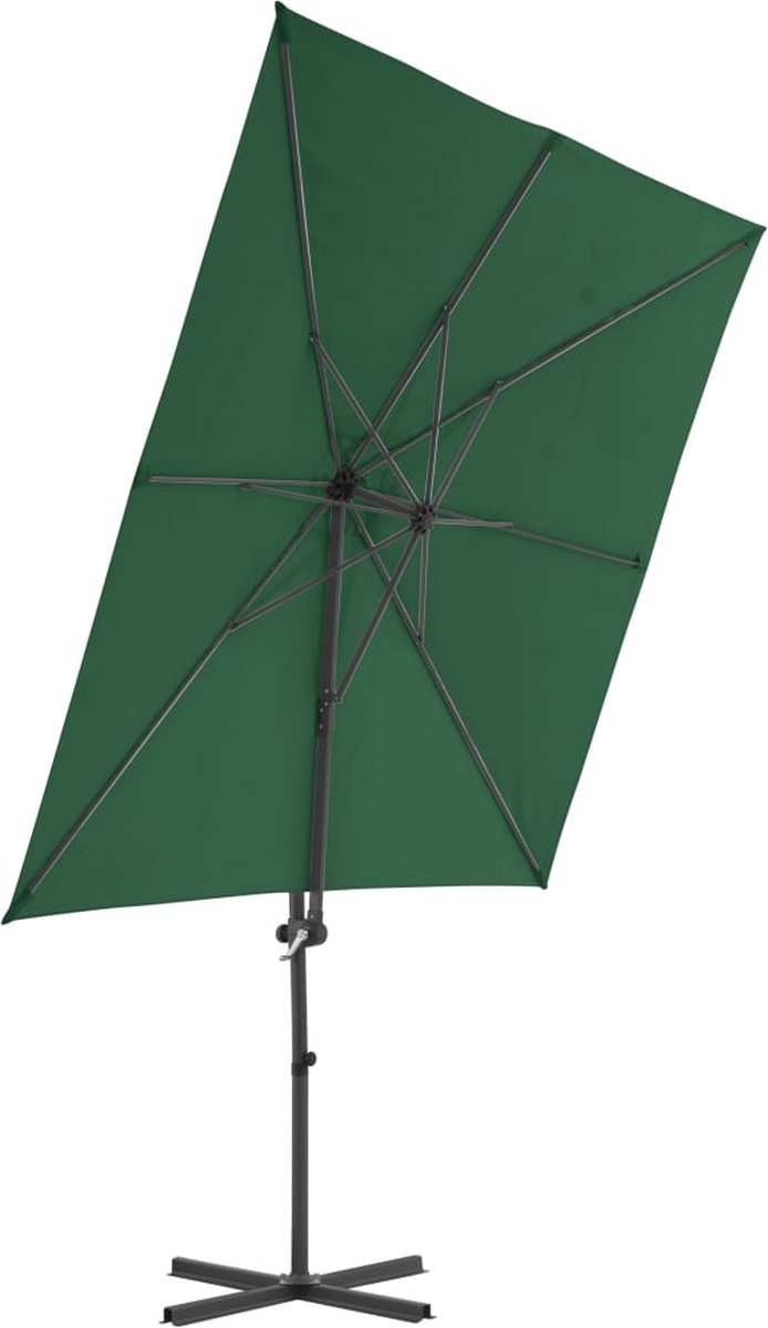 vidaXL - Zweefparasol - met - stalen - paal - 250x250 - cm - groen (8718475711292)