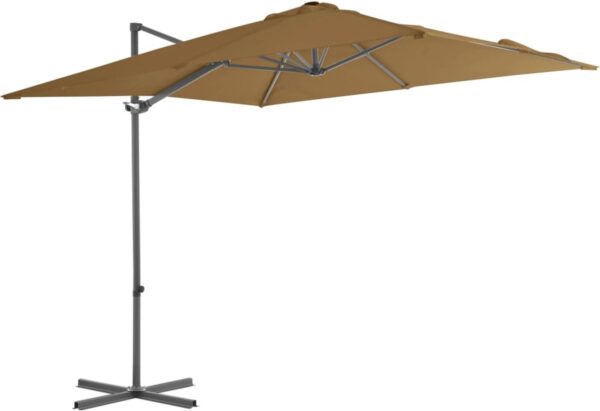 vidaXL - Zweefparasol - met - stalen - paal - 250x250 - cm - taupe (8718475701088)