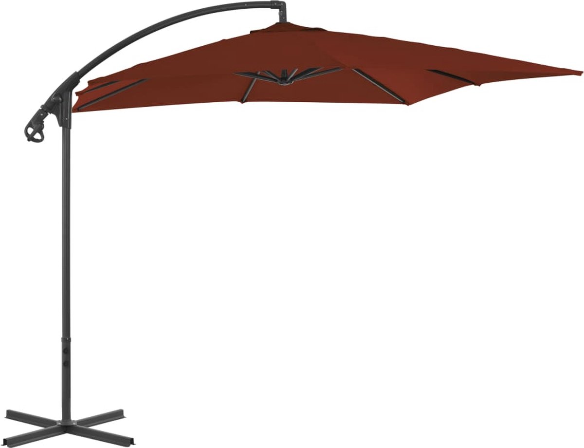 vidaXL - Zweefparasol - met - stalen - paal - 250x250 - cm - terracottakleurig (8720286114872)