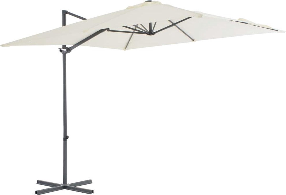 vidaXL - Zweefparasol - met - stalen - paal - 250x250 - cm - zandkleurig (8718475701057)