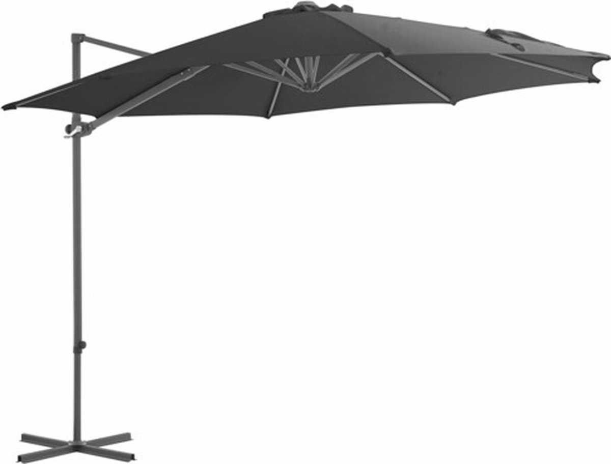 vidaXL - Zweefparasol - met - stalen - paal - 300 - cm - antracietkleurig (8718475701118)