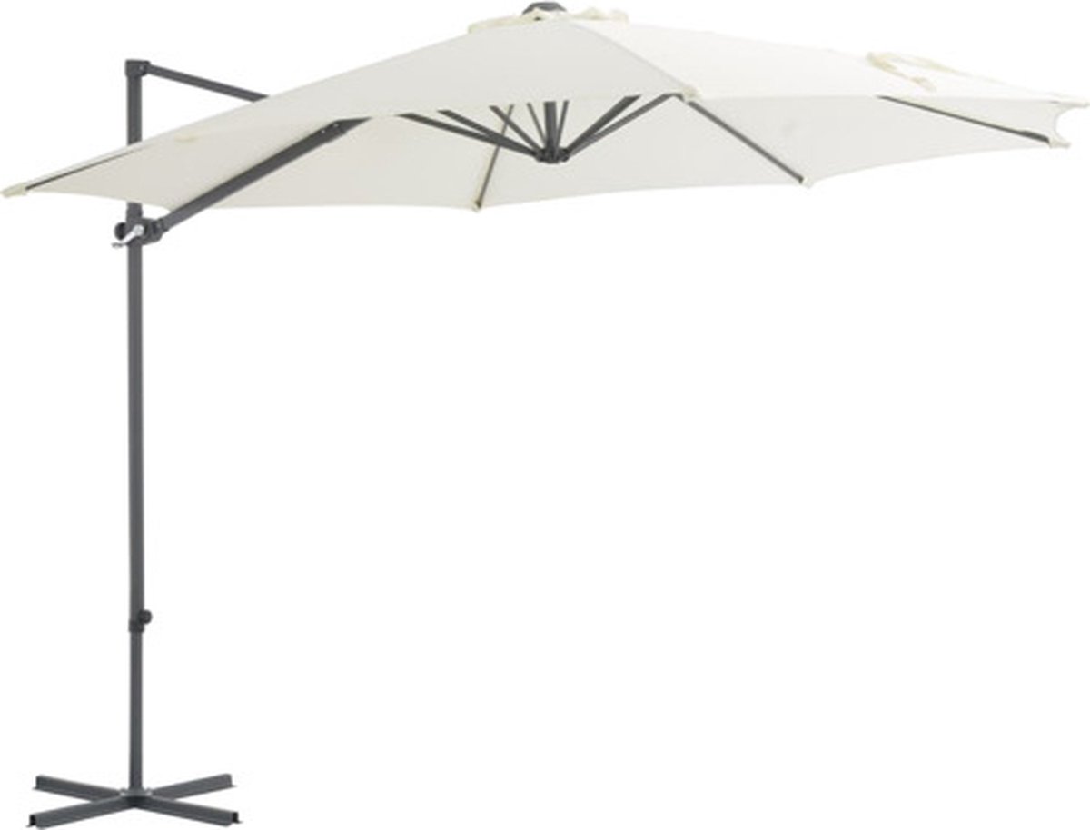 vidaXL - Zweefparasol - met - stalen - paal - 300 - cm - zandkleurig (8718475701095)