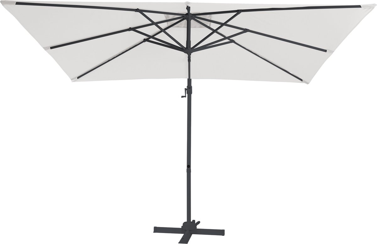 AXI Coco Zweefparasol 200x300 cm Antraciet/beige - Gepoedercoat aluminium frame met kruisvoet - 360° Draaibaar - Kantelbaar - UV werend doek (8720365063336)