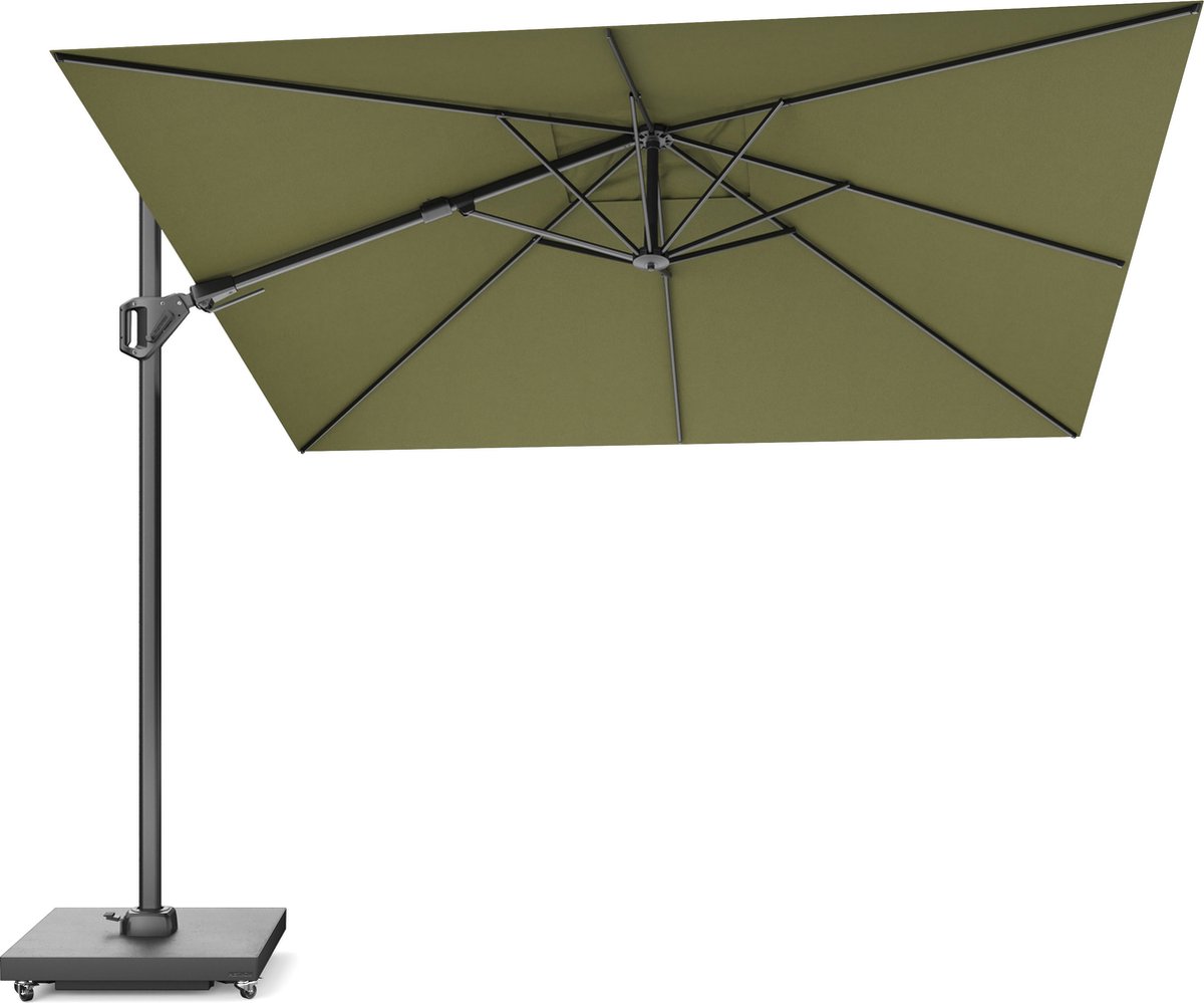 Platinum Sun & Shade - Zweefparasol - Challenger T² Premium - 300x300cm - Lush Green - Dubbel Kantelbaar - 360° Draaibaar - 98% UV protectie (8721077130514)
