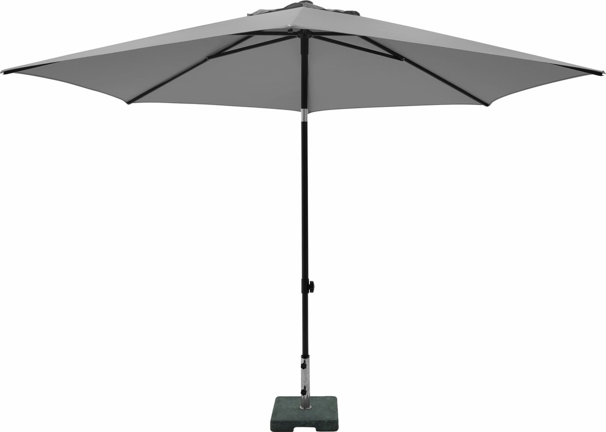 Stokparasol elba push-up 300 cm polyester light grey grade 6 zonwering (8713229052133)