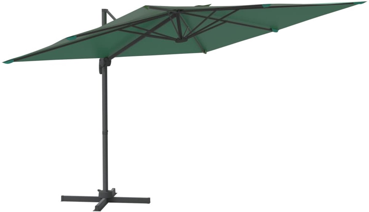 vidaXL - Zweefparasol - met - aluminium - paal - 300x300 - cm - groen - Zweefparasol - Zweefparasols - Tuin Parasol - Tuinparasol (8721115526323)