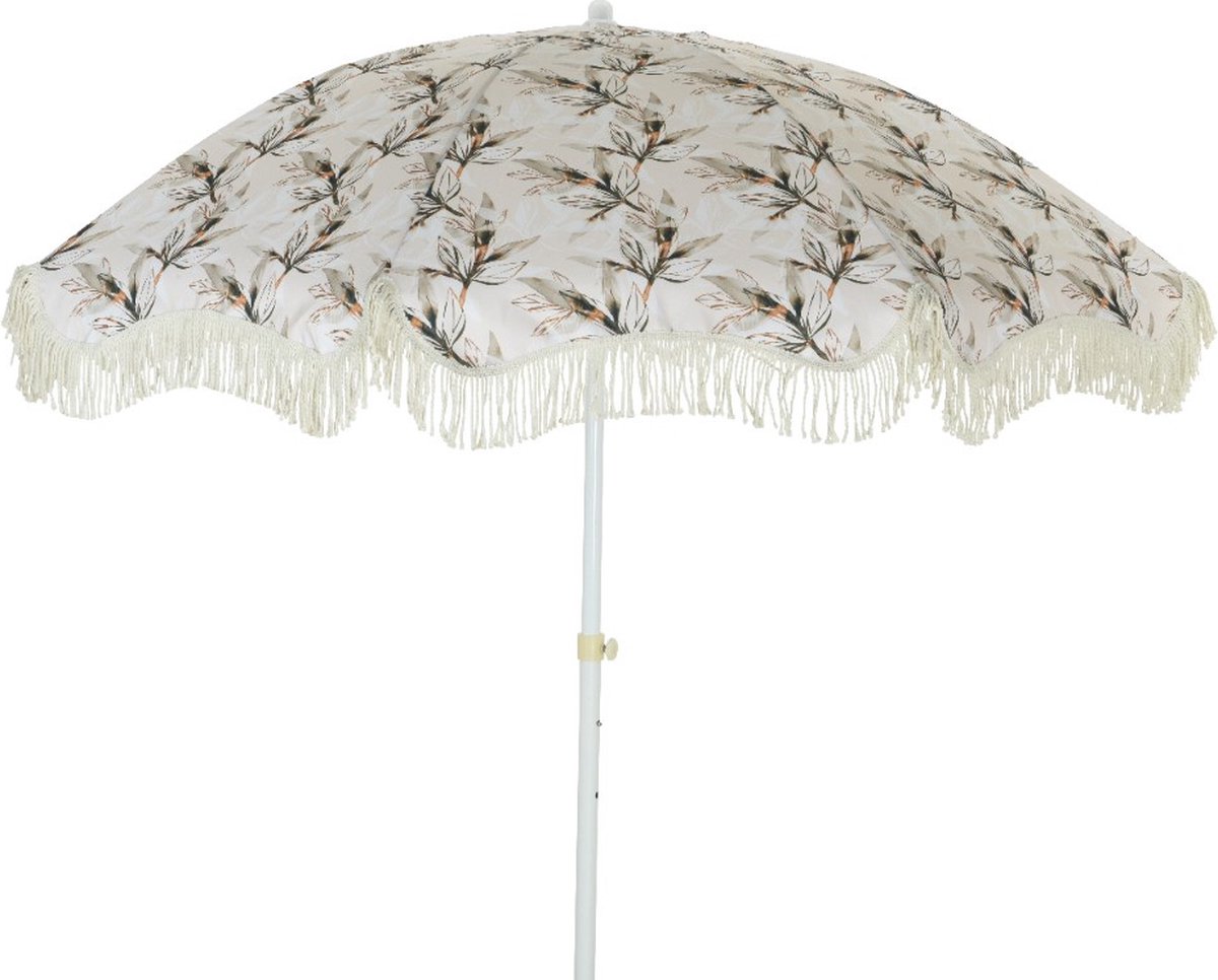 Buitengewoon de Boet - Strandparasol stokparasol Bloemen Wit dia 18... (8720194528921)