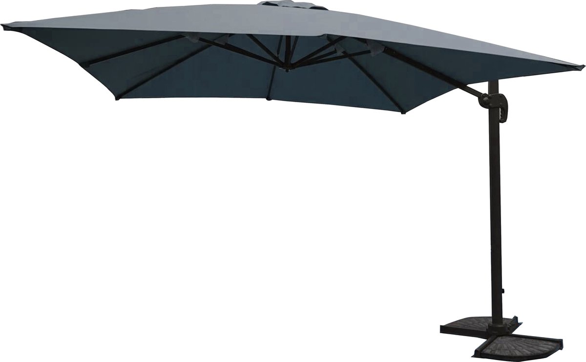 Paralux zweefparasol - 3x4m - Donkergrijs - Kantelbaar (8720648747908)