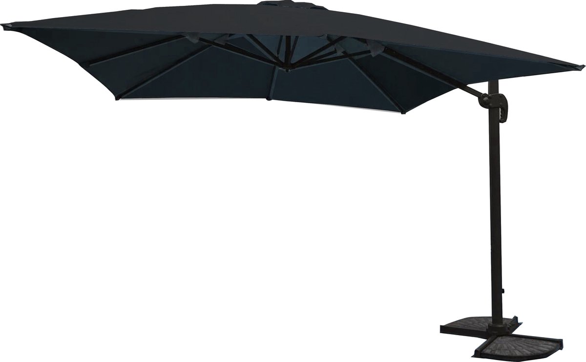 Paralux zweefparasol - 3x4m - Zwart - Kantelbaar (8720648747915)