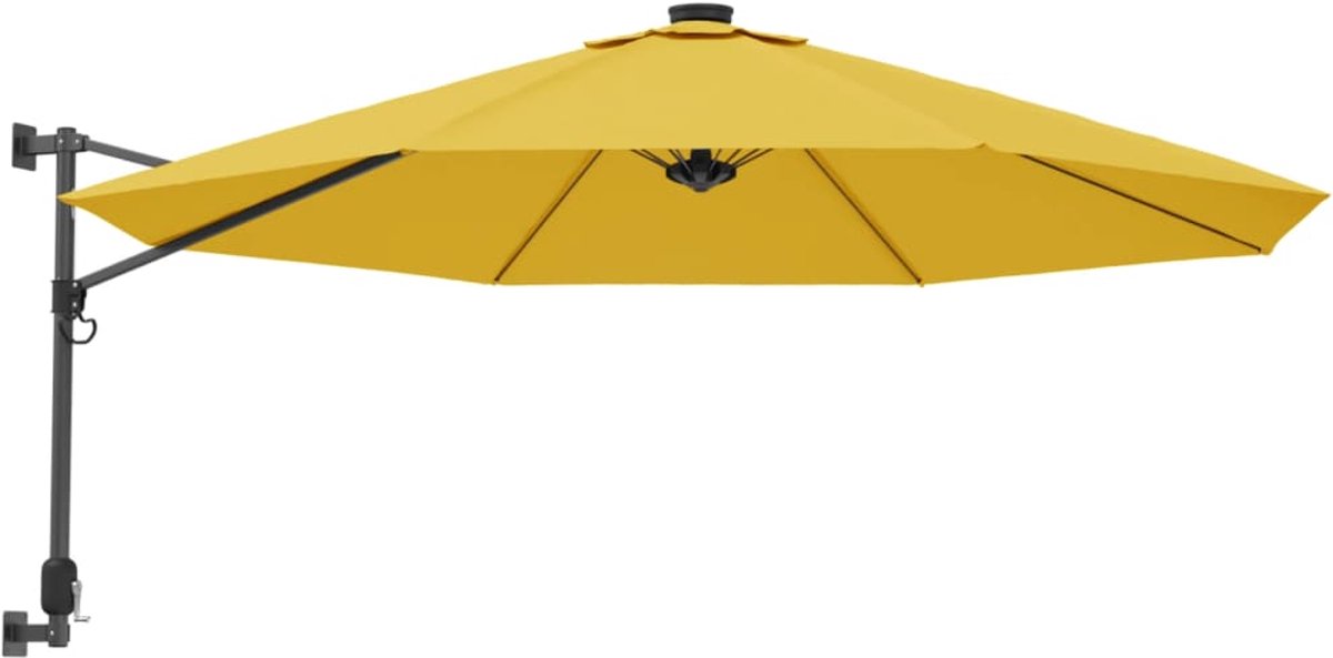 vidaXL Wandparasol 290 cm geel - Parasol - Parasols - Wandparasol - Wand Parasol (8721115523551)