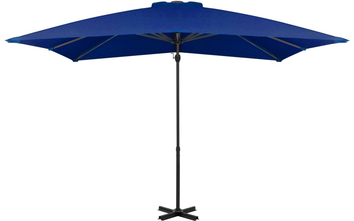 vidaXL Zweefparasol met aluminium paal 250x250 cm azuurblauw - Zweefparasol - Zweefparasols - Parasol - Tuinparasol (8224402048862)