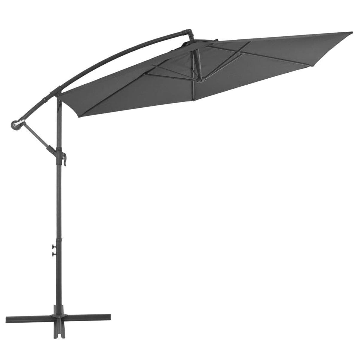 vidaXL Zweefparasol met aluminium paal 300 cm antracietkleurig - Zweefparasol - Zweefparasols - Tuinparasol - Balkon Parasol (8224402047292)