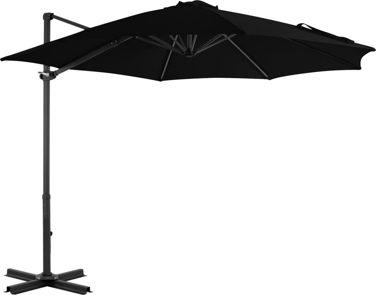 vidaXL - Zweefparasol - met - aluminium - paal - 350 - cm - zwart (8719883744575)