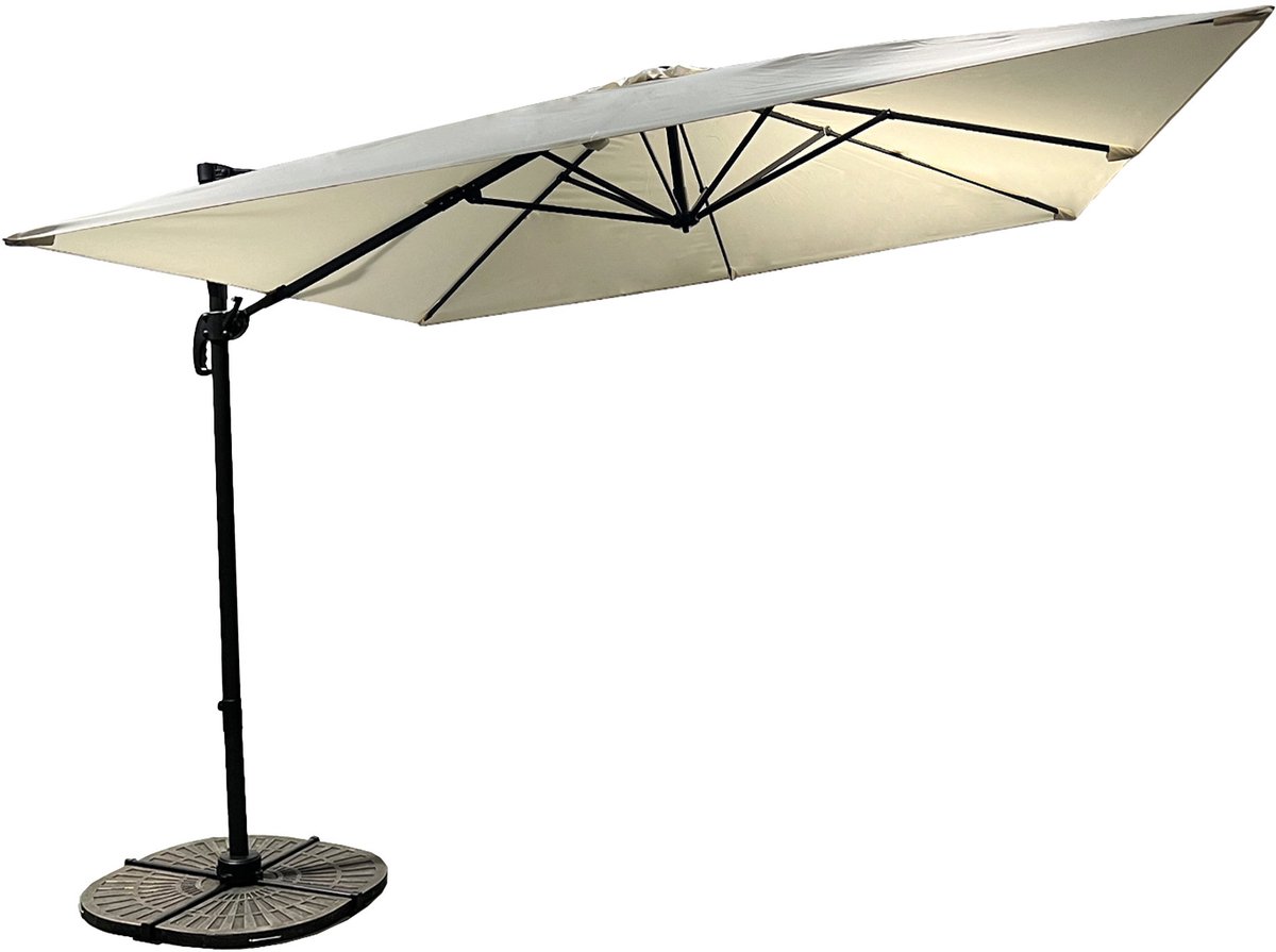 Buitenkado Pro Zweefparasol - 3x3m - Aluminium - Beige (8711942018474)