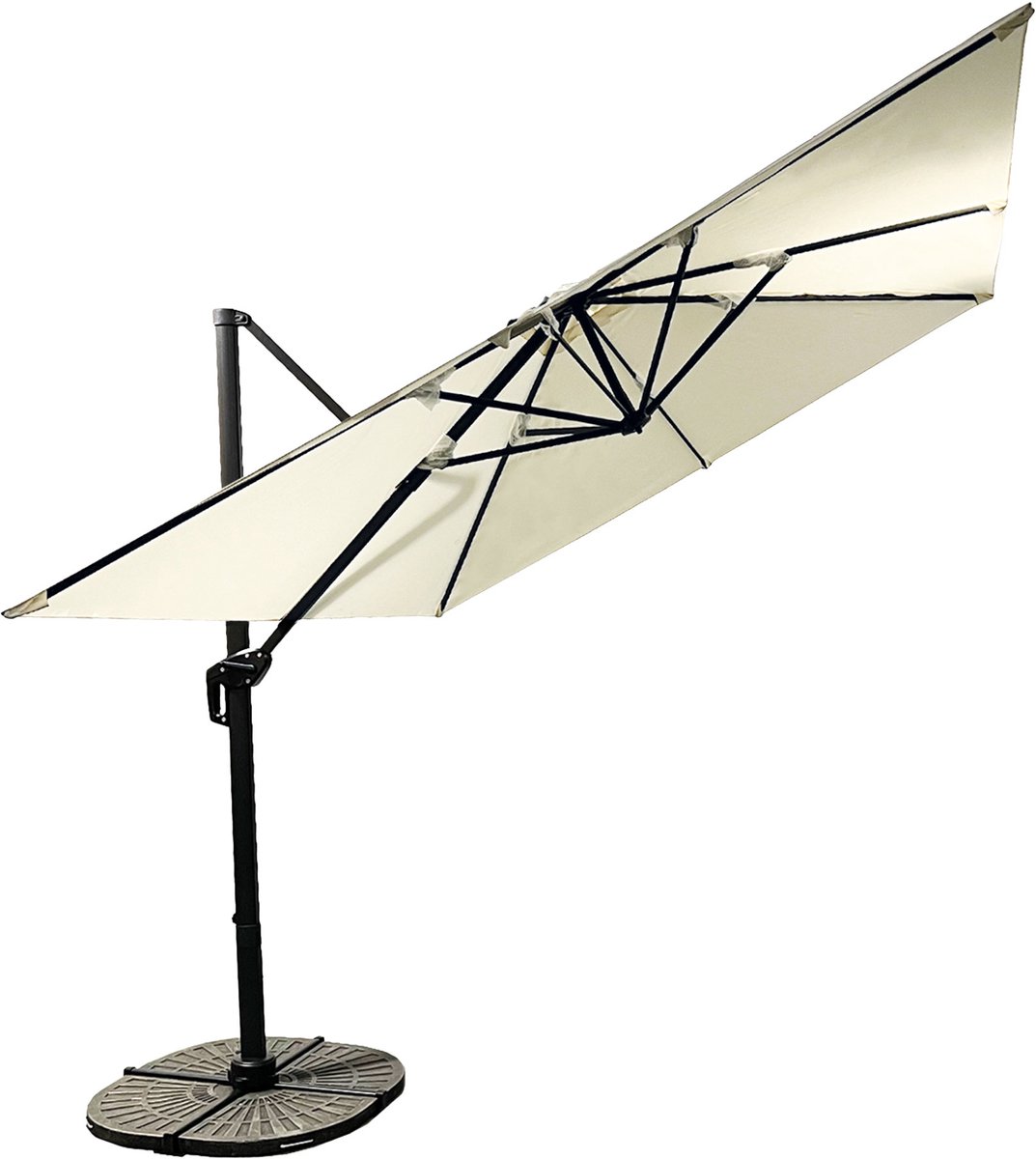 Buitenkado Ultimate Zweefparasol - 3x3m - Aluminium - Beige (8711942018504)