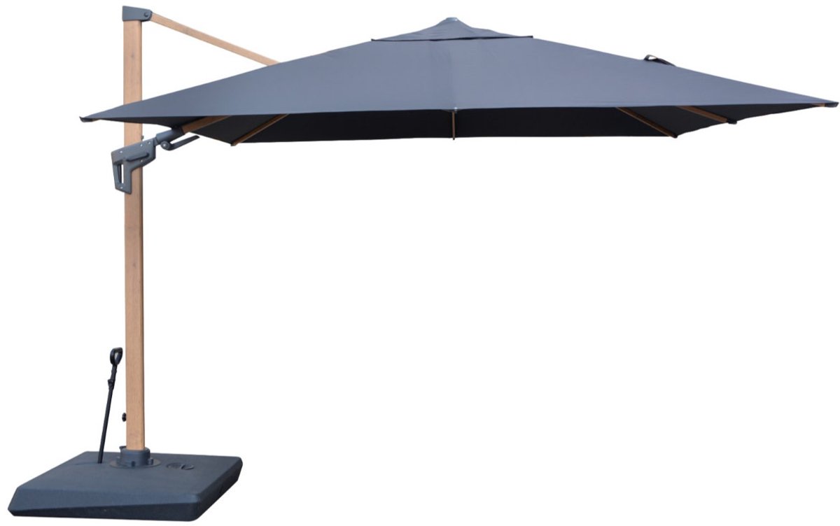 Hamilton Bay - zweefparasol set - LEVANTO PREMIUM T2 - DARK GREY - 300x300cm + fillable base on wheels + cover (7421933697618)