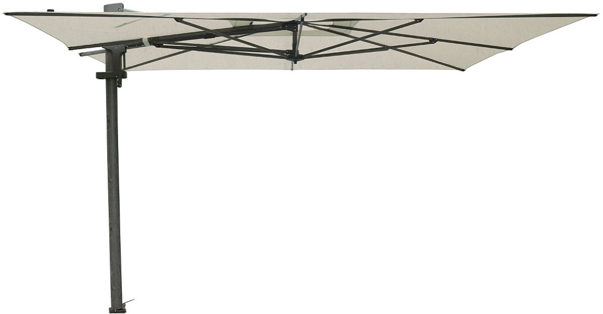 Madison Braga zweefparasol 355x300 cm - mellow silver olefin - chestnut kleurig frame (8713229394950)