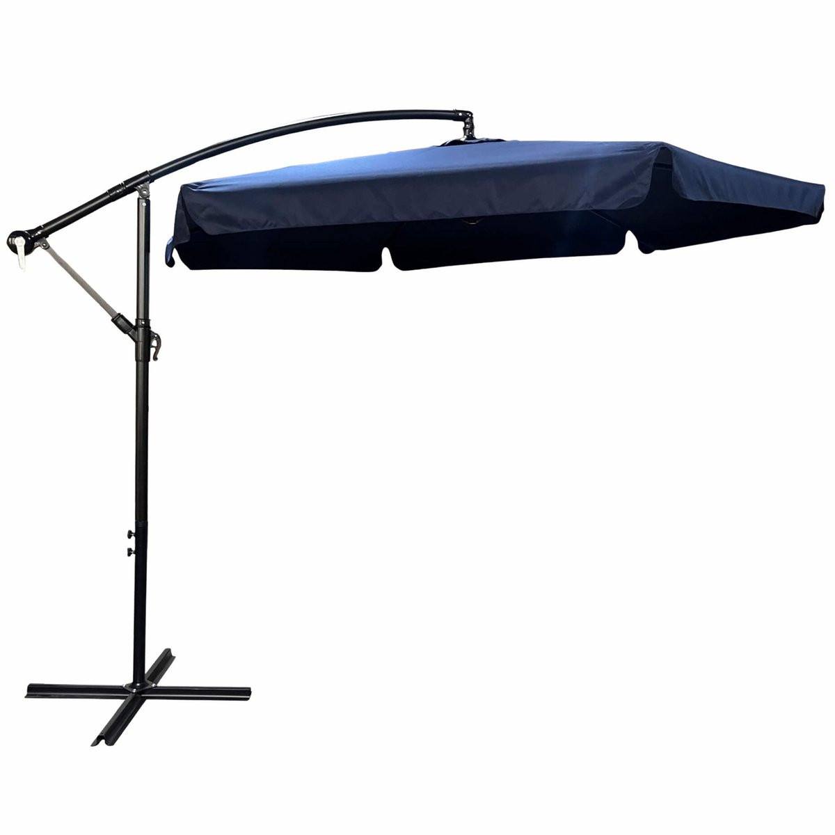 Tuinparasol CYNIA / Zweefparasol Met Voet / Verstelbare Hoogte / UV-bescherming, Waterdicht / Donkerblauw / 300 x 300 x 245 cm (5901752857490)