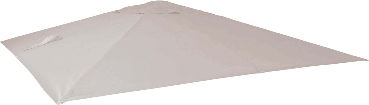 Vervangende hoes voor zweefparasol MCW-A96, parasolhoes, 3,5x3,5m (Ø4,95m) polyester 4kg ~ creme-grijs (4057651524306)