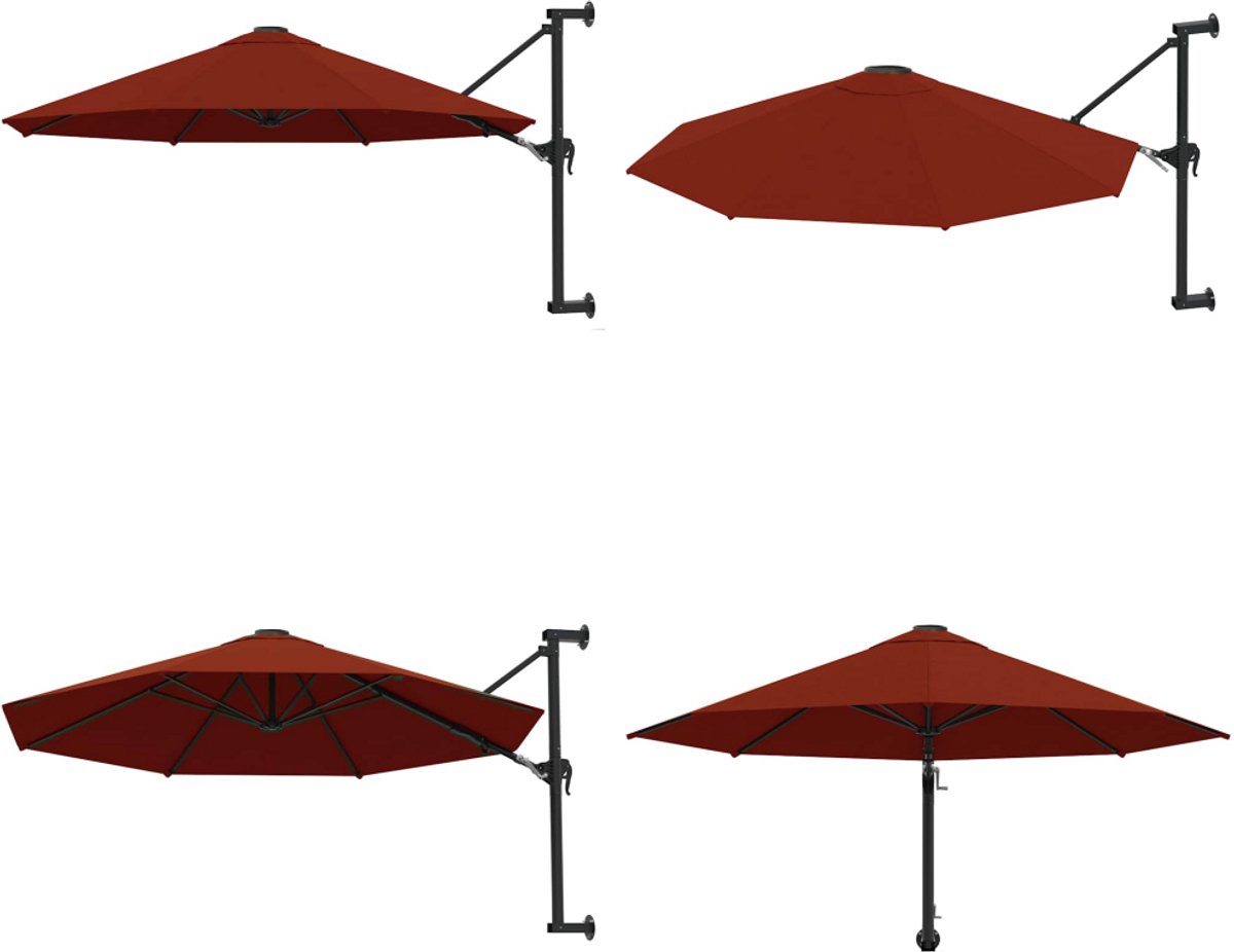 vidaXL Wandparasol met metalen paal 300 cm terracottakleurig - Parasol - Parasols - Wandparasol - Wandparasols (8224402054498)