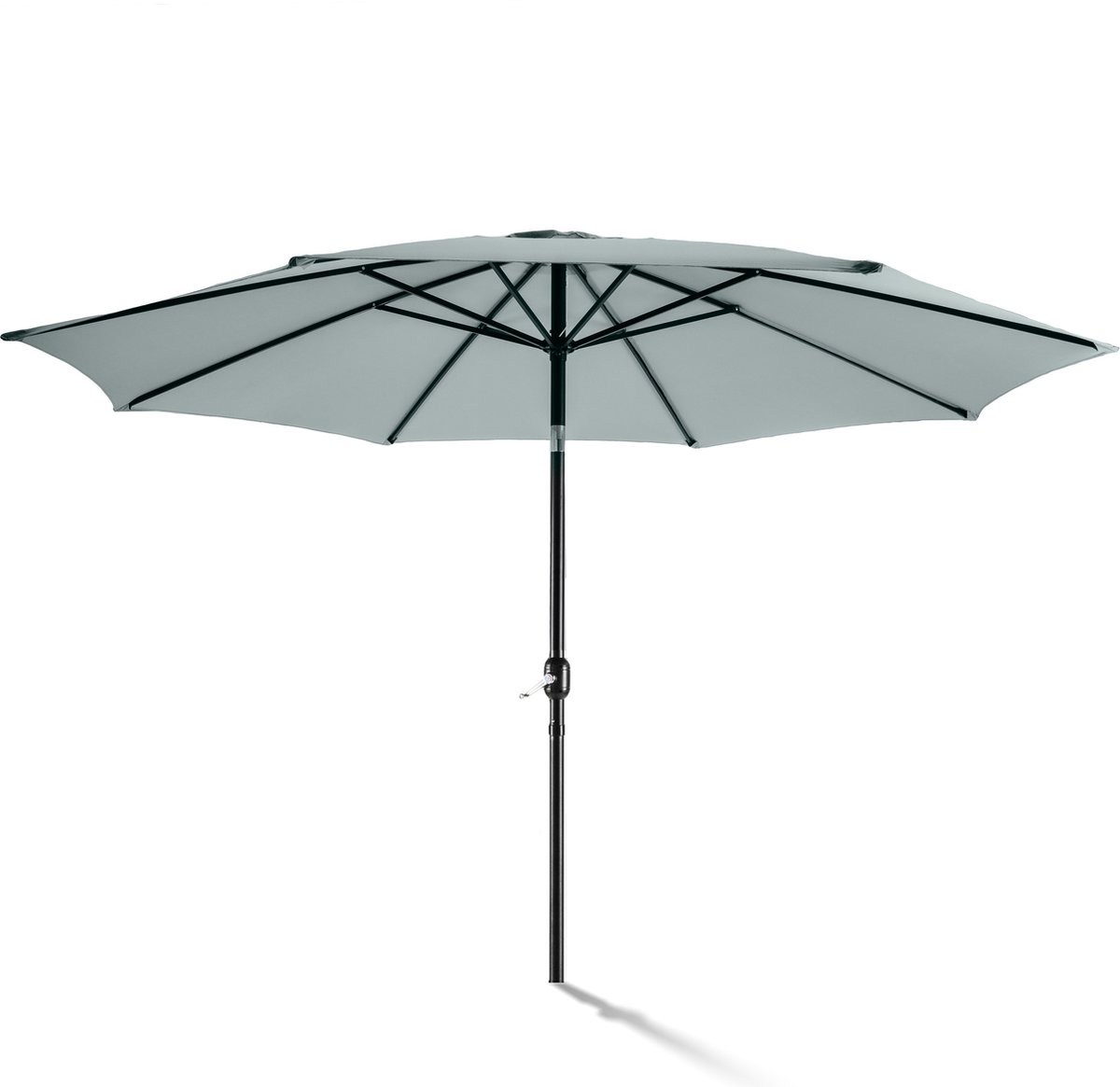 Parasol 350 cm Aluminium Kantelbaar met Beschermhoes | 8 Ribben | UPF50+ UV-bescherming | 48 mm Staander | Slingermechanisme | Waterafstotend | Stokparasol lime grey voor Tuin & Terras (8719632273271)