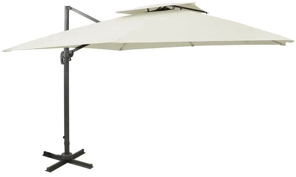 Parasol - Zweefparasol - Tuinparasol - Hangparasol - Schaduwparasol - 360° Draaibaar - Aluminium Mast - 3 x 3 m - Beige (8721391011339)
