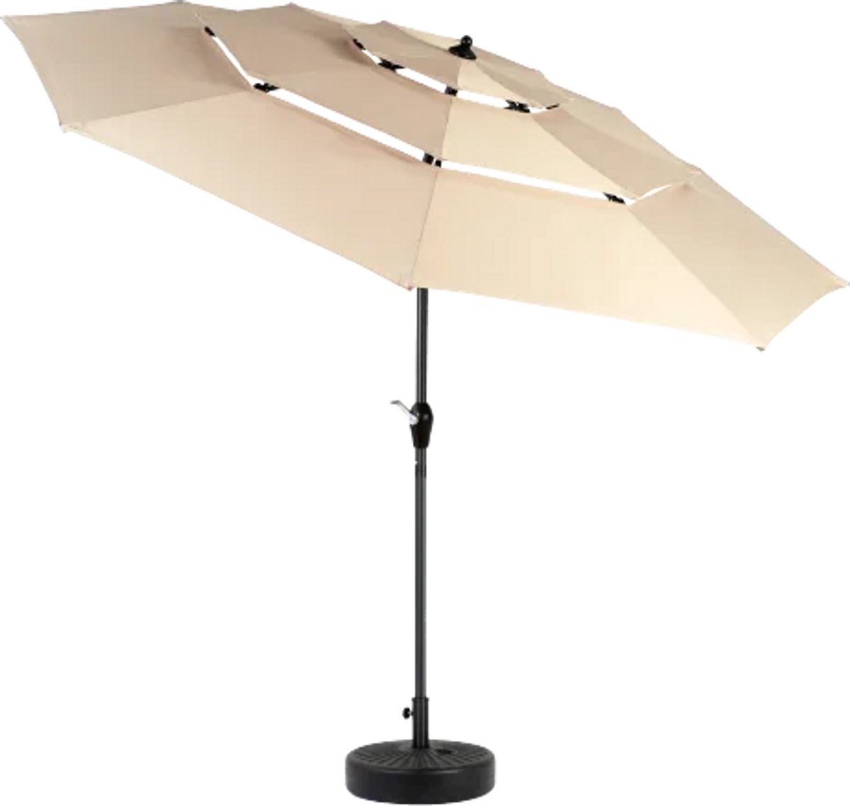Parasol - Zweefparasol - Zonnescherm - Zonwering - Buitenluifel - Terrasbescherming - Balkon Schaduw - Handmatig Slingermechanisme - Waterbestendig Polyester - Khaki (8721391011438)
